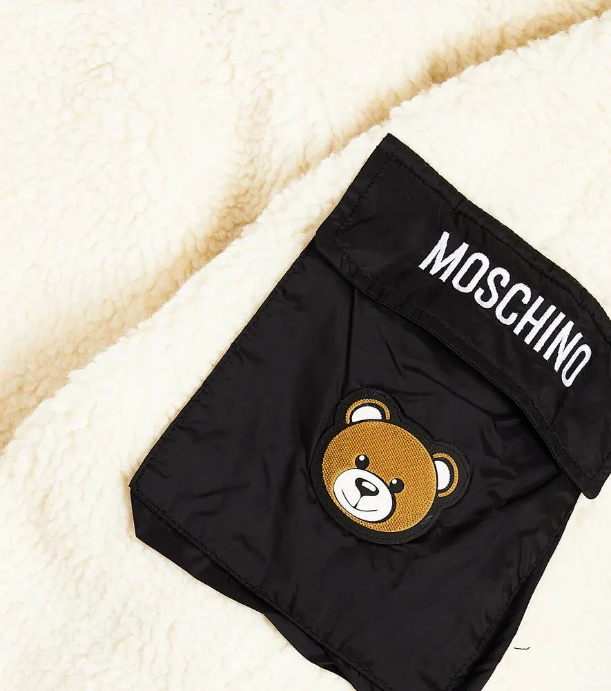 Moschino faux sheepskin sweatpants, white