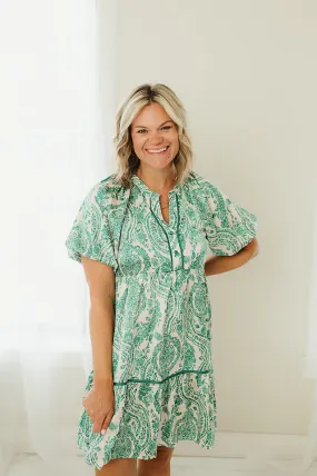 Paisley Button Dress